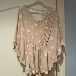 Storia Beige Star Patterned Romper